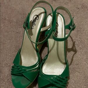 Candie's Vibrant Green Strappy Heels